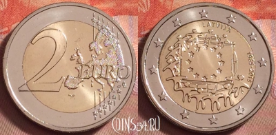 Латвия 2 евро 2015 года, KM# 172, UNC, 119k-080