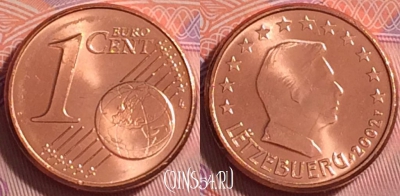 Люксембург 1 евроцент 2002 года, KM# 75, UNC, 281j-062