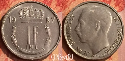 Люксембург 1 франк 1987 года, KM# 59, 061n-090