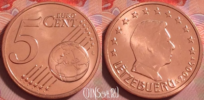 Люксембург 5 евроцентов 2004 года, KM# 77, UNC, 281j-079