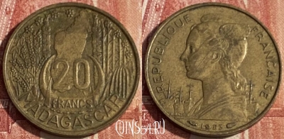 Мадагаскар 20 франков 1953 года, KM# 7, 408p-059 ♛