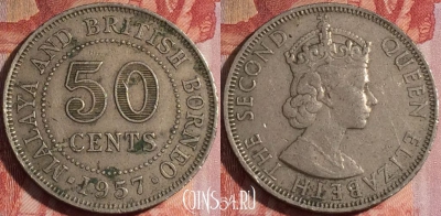 Малайя и Британское Борнео 50 центов 1957 KN, 156a-137