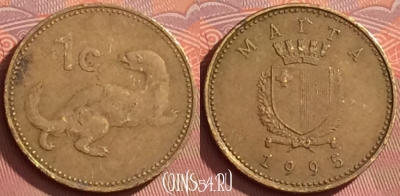 Мальта 1 цент 1995 года, KM# 93, 282l-045