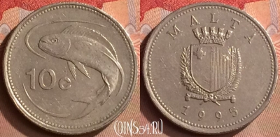 Мальта 10 центов 1995 года, KM# 96, 422-093