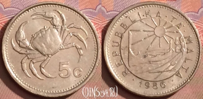 Мальта 5 центов 1986 года, KM# 77, 089l-130