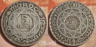 Марокко 5 франков 1951 года (1370), Y# 48, 397p-140