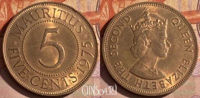 Маврикий 5 центов 1975 года, KM# 34, 317p-019 ♛