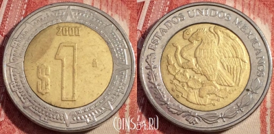 Мексика 1 песо 2000 года, KM# 603, a059-073