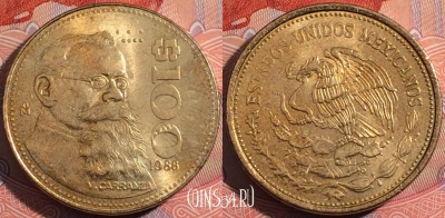 Мексика 100 песо 1988 года, KM# 493, a117-139