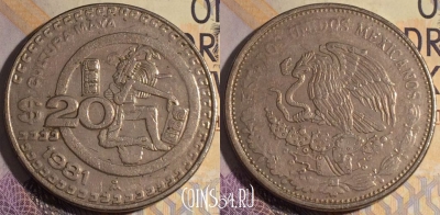 Мексика 20 песо 1981 года, KM# 486, 182a-096