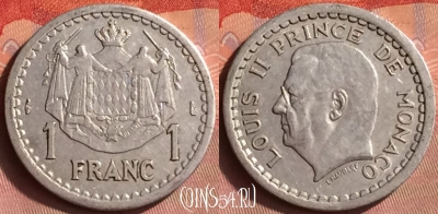 Монако 1 франк 1943 года, KM# 120, 431o-014