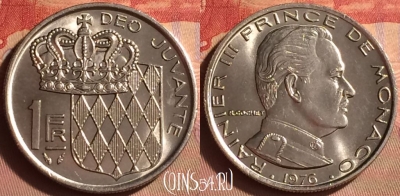 Монако 1 франк 1976 года, KM# 140, 433-059 ♛