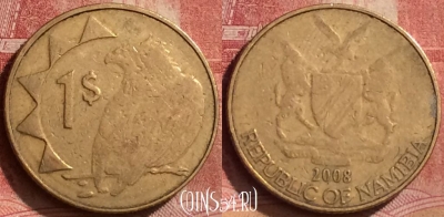 Намибия 1 доллар 2008 года, KM# 4, 275l-083