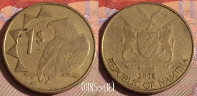 Намибия 1 доллар 2008 года, KM# 4, 326-017