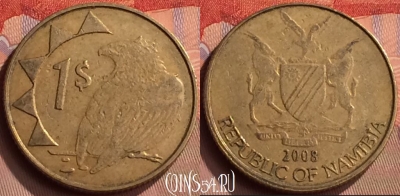 Намибия 1 доллар 2008 года, KM# 4, 418-048