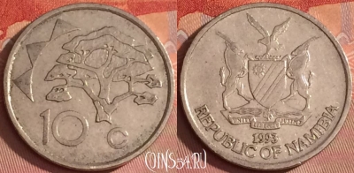 Намибия 10 центов 1993 года, KM# 2, 328l-078
