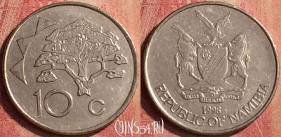Намибия 10 центов 1998 года, KM# 2, 390n-039