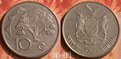 Намибия 10 центов 2009 года, KM# 2, 070n-080