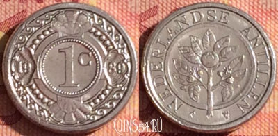 Антильские острова 1 цент 1989 года, KM# 32, 311i-130