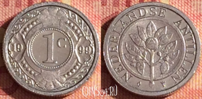 Антильские острова 1 цент 1999 года, KM# 32, 305i-142