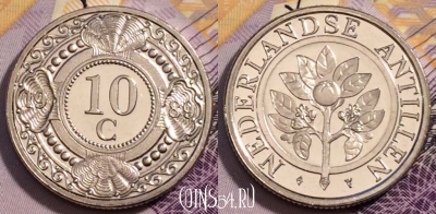 Нидерландские Антиллы  10 центов 1989 года, 232-106