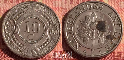 Антильские острова 10 центов 2008 года, KM# 34, 306i-144