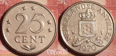 Антильские острова 25 центов 1970 года, KM# 11, 393-024
