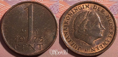Нидерланды 1 цент 1976 года, KM# 180, a062-041