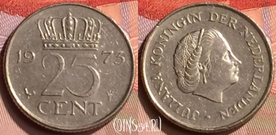 Нидерланды 25 центов 1973 года, KM# 183, 416-063
