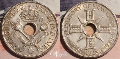 Новая Гвинея 1 шиллинг 1938 года, KM# 8, a129-017