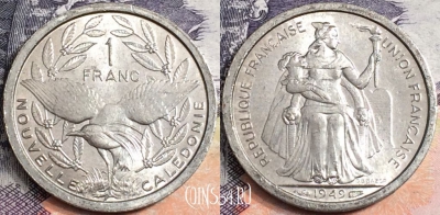 Новая Каледония 1 франк 1949 года, КМ# 2, a100-014