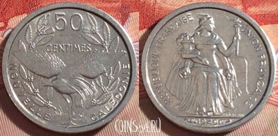 Новая Каледония 50 сантимов 1949 года, UNC, 268-057