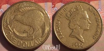 Новая Зеландия 1 доллар 1990 года, KM# 78, 101a-101