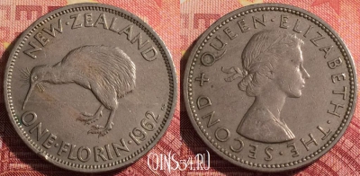 Новая Зеландия 2 шиллинга (флорин) 1962 г., 290i-043