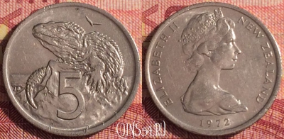 Новая Зеландия 5 центов 1972 года, KM# 34, 294i-119