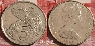 Новая Зеландия 5 центов 1980 года, KM# 34, 217-114