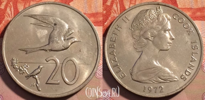 Острова Кука 20 центов 1972 года, KM# 5, 120c-126