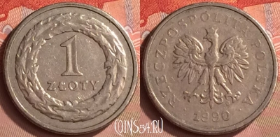 Польша 1 злотый 1990 года, Y# 282, 240m-003