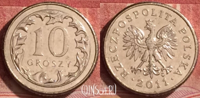 Польша 10 грошей 2011 года, Y# 279, 379k-129