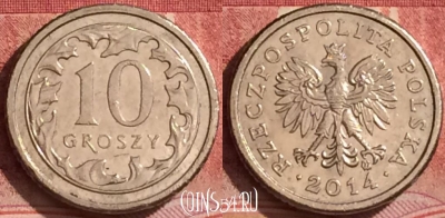 Польша 10 грошей 2014 года, Y# 279, 379k-132