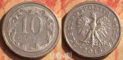 Польша 10 грошей 2015 года, Y# 279, 210o-028