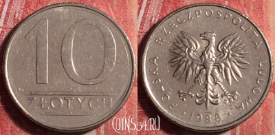 Польша 10 злотых 1988 года, Y# 152.1, 195j-001