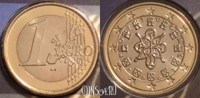 Португалия 1 евро 2002 года, KM# 746, BU, 401l-023