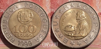 Португалия 100 эскудо 1999 года, KM# 645, 214-047