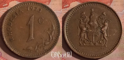 Родезия 1 цент 1973 года, KM# 10, 337-004