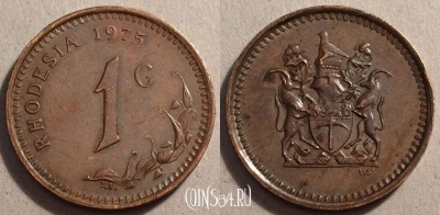 Родезия 1 цент 1975 года, KM# 10, 84-006a