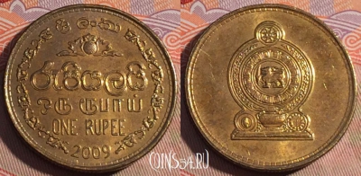 Шри-Ланка 1 рупия 2009 года, KM# 136.3, 194a-121