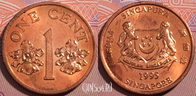 Сингапур 1 цент 1995 года, KM# 98, a055-049