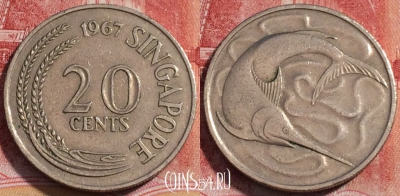 Сингапур 20 центов 1967 года, KM# 4, 253-143