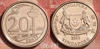 Сингапур 20 центов 2013 года, KM# 347, 062l-144